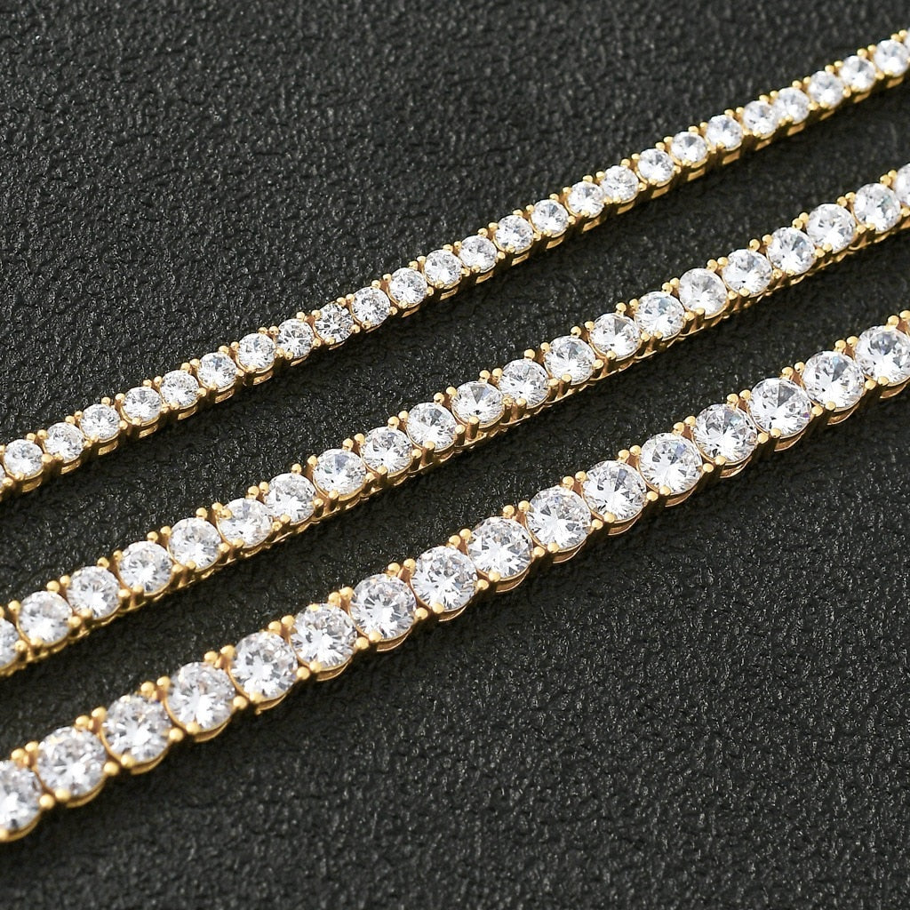 Dazzling CZ Box Clasp Tennis Link Necklace