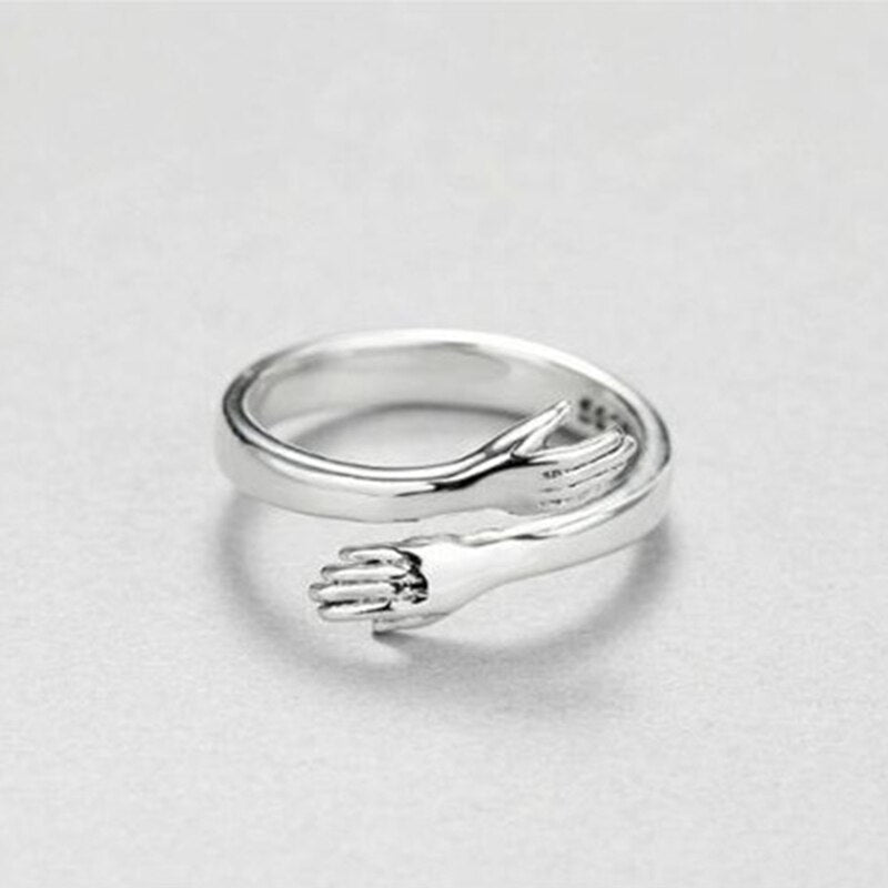 Trendy Silver-Plated Hug Me Love Rings