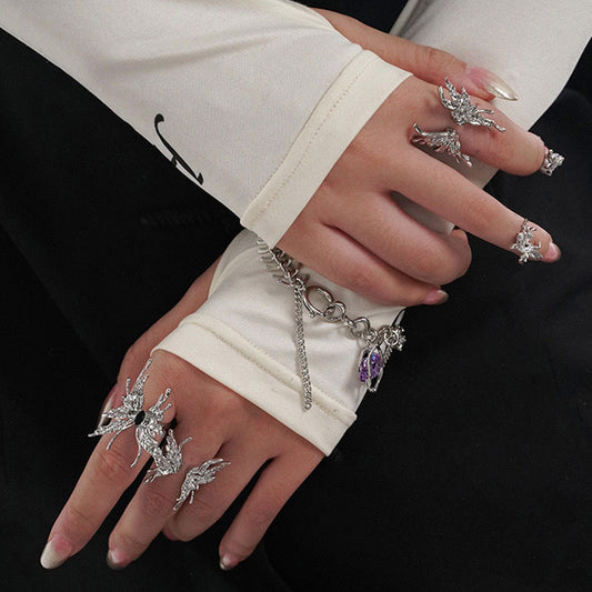 Chic Butterfly Adorned Metal Rings for Women and Girls