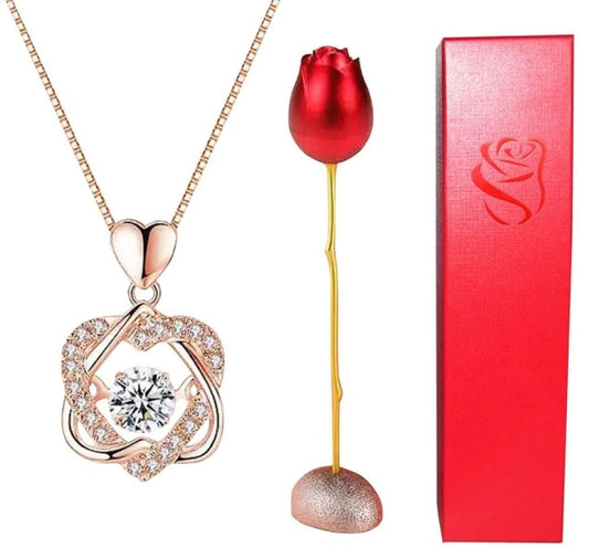 Pink Eternal Love Necklace Pendant Holder Gift Set