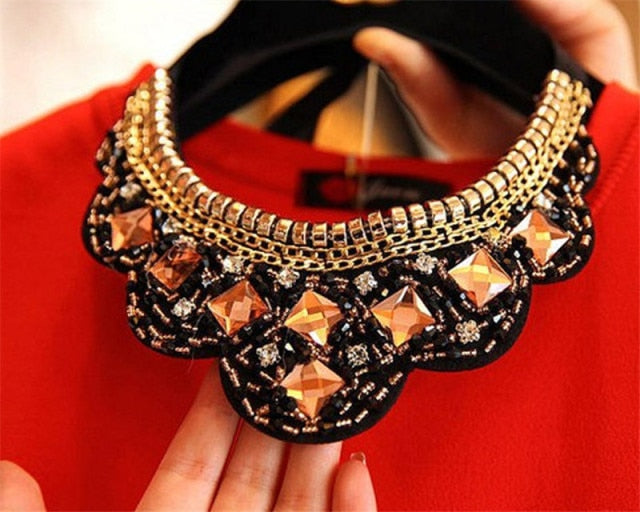 Crystal Elegance Statement Choker Necklace