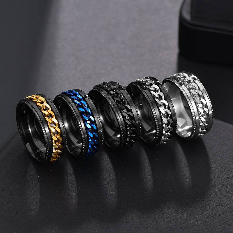 Cool Rotatable Stainless Steel Ring