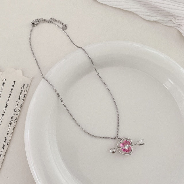 Cupid's Crystal Bow Choker Necklace