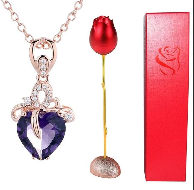 Pink Eternal Love Necklace Pendant Holder Gift Set