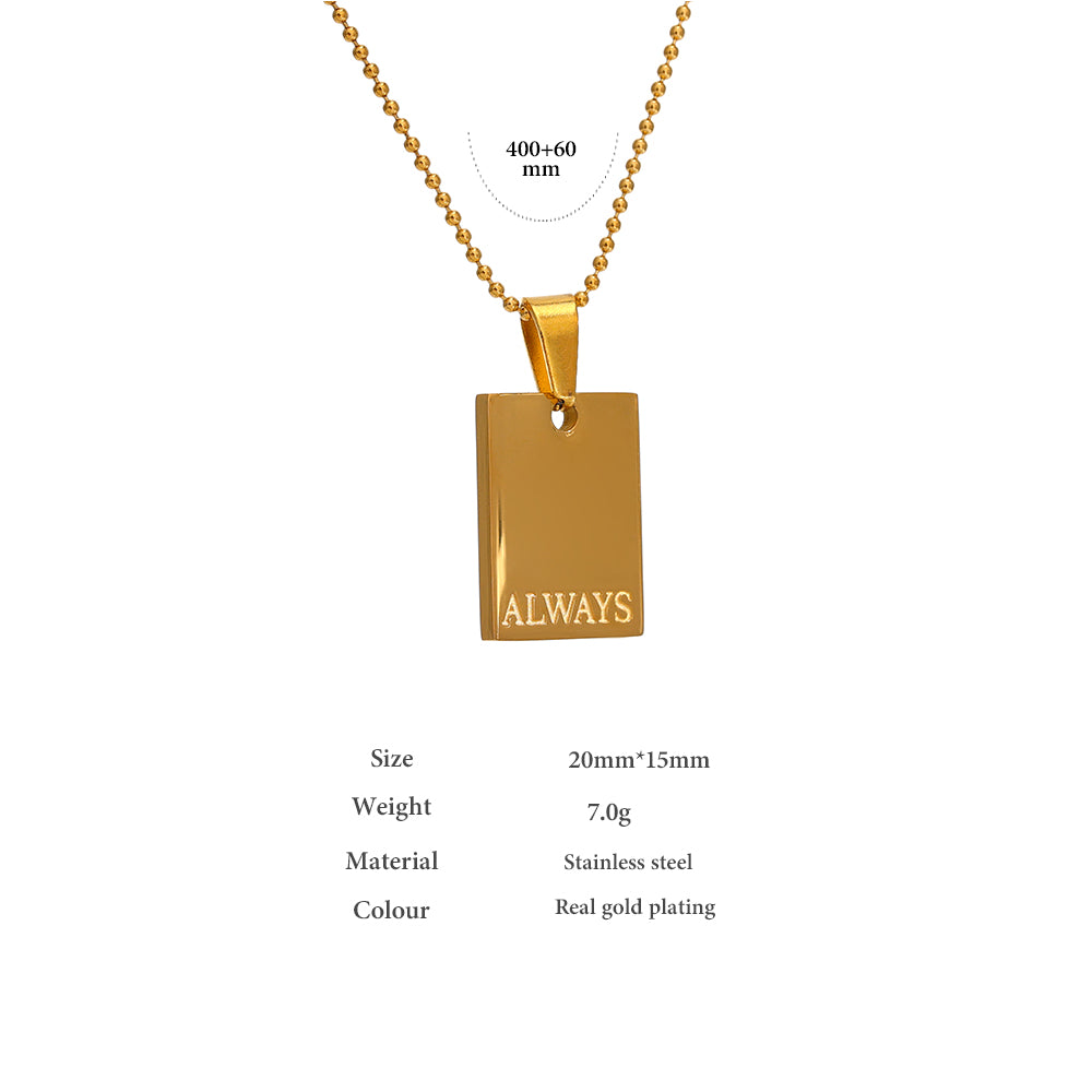 18K PVD Plated Message Necklace