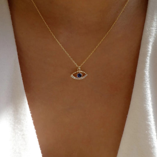 turkish Blue Evil Eye Protective Necklace