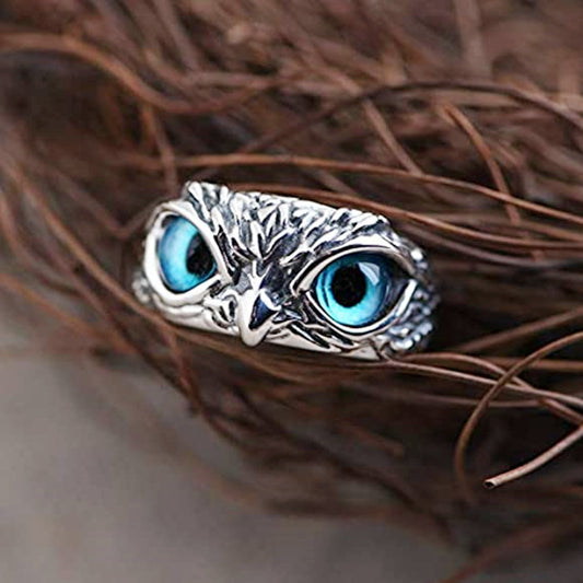 Wise Owl Adjustable Alloy Ring - Embrace Nature's Wisdom