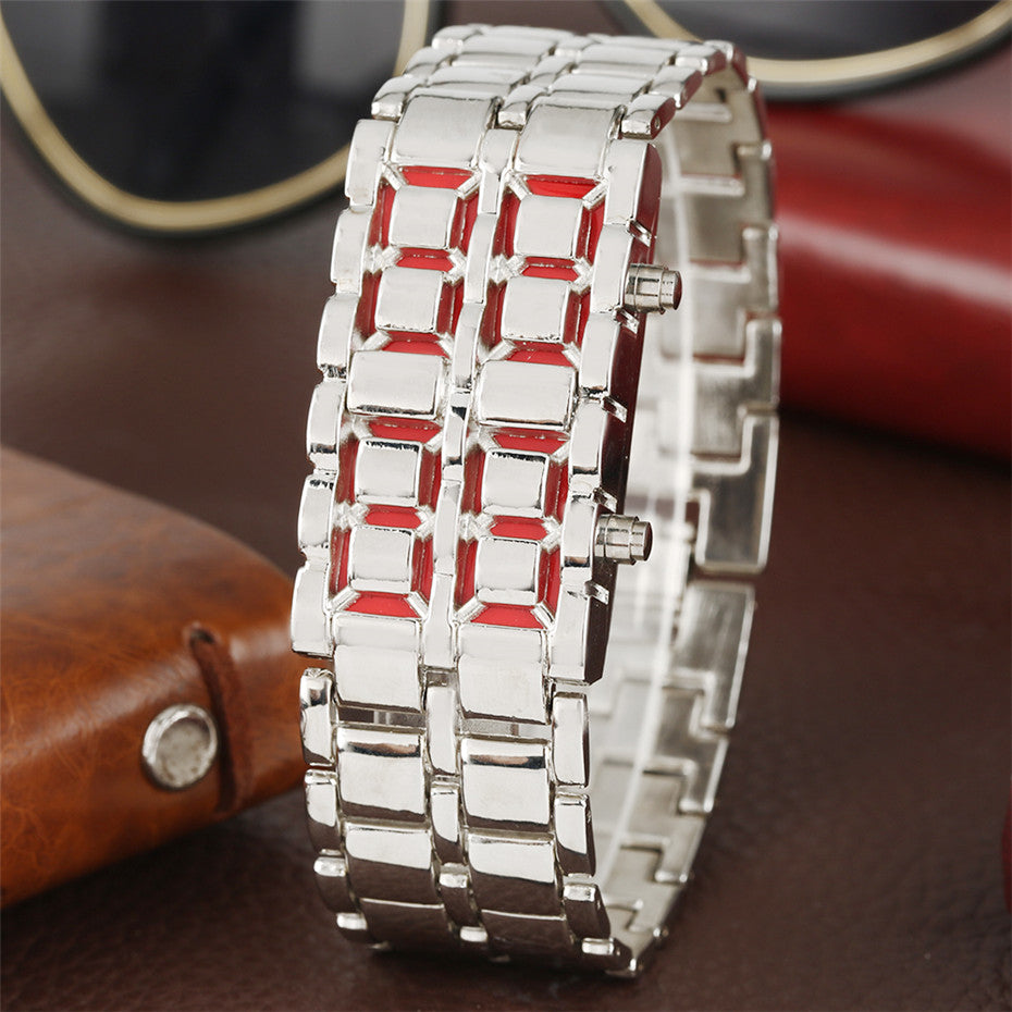 Futuristic Elegance: Digital Lava Wrist Watch