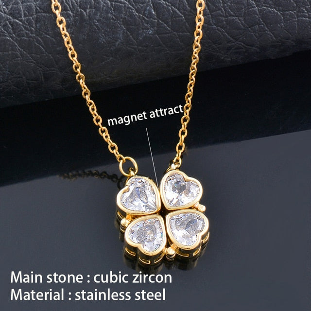 Magnetic Attraction Flower Pendant Necklace