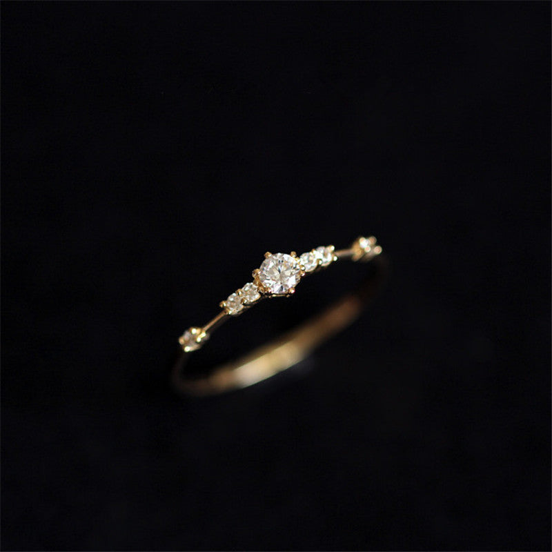 Luxurious Gold-Plated Crystal Wedding Ring