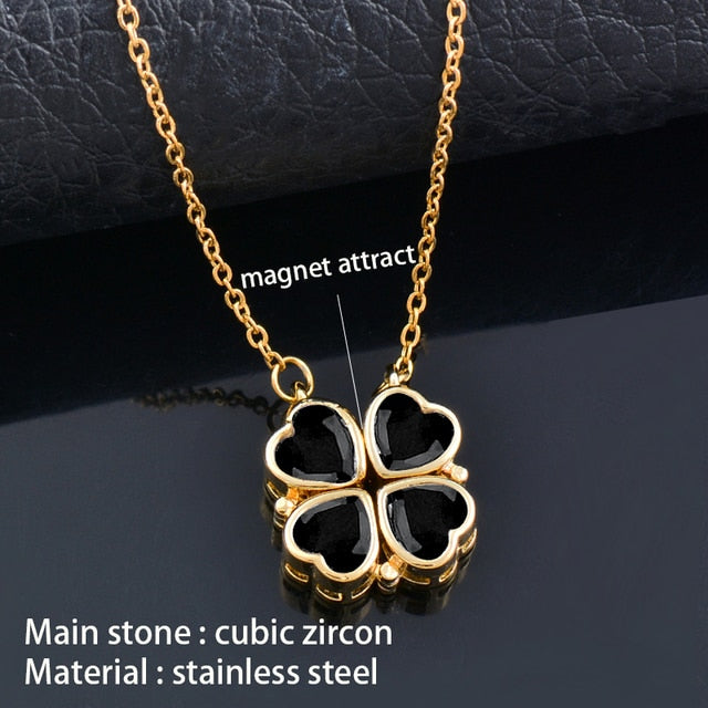 Magnetic Attraction Flower Pendant Necklace