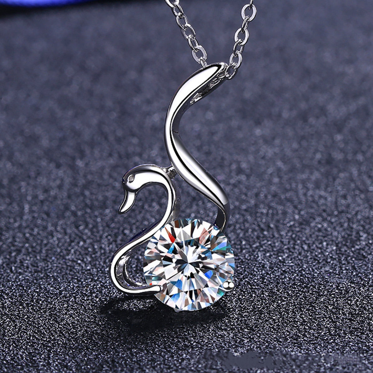 Dazzling Moissanite Swan Diamond Necklace