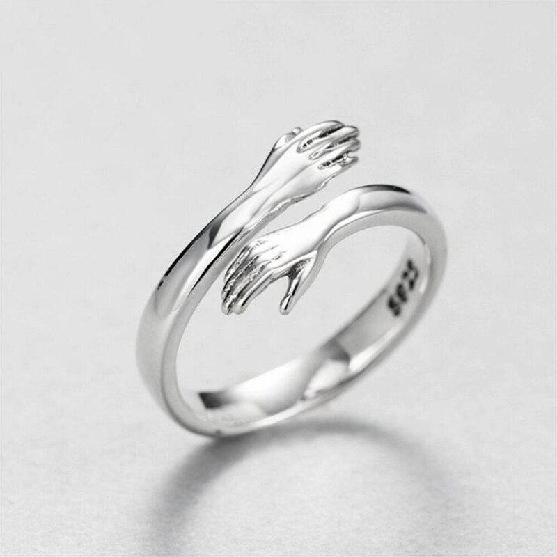 Trendy Silver-Plated Hug Me Love Rings