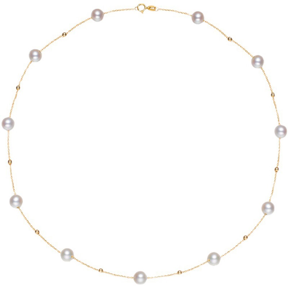 Elegant Gold Pendant Pearl Choker Necklace