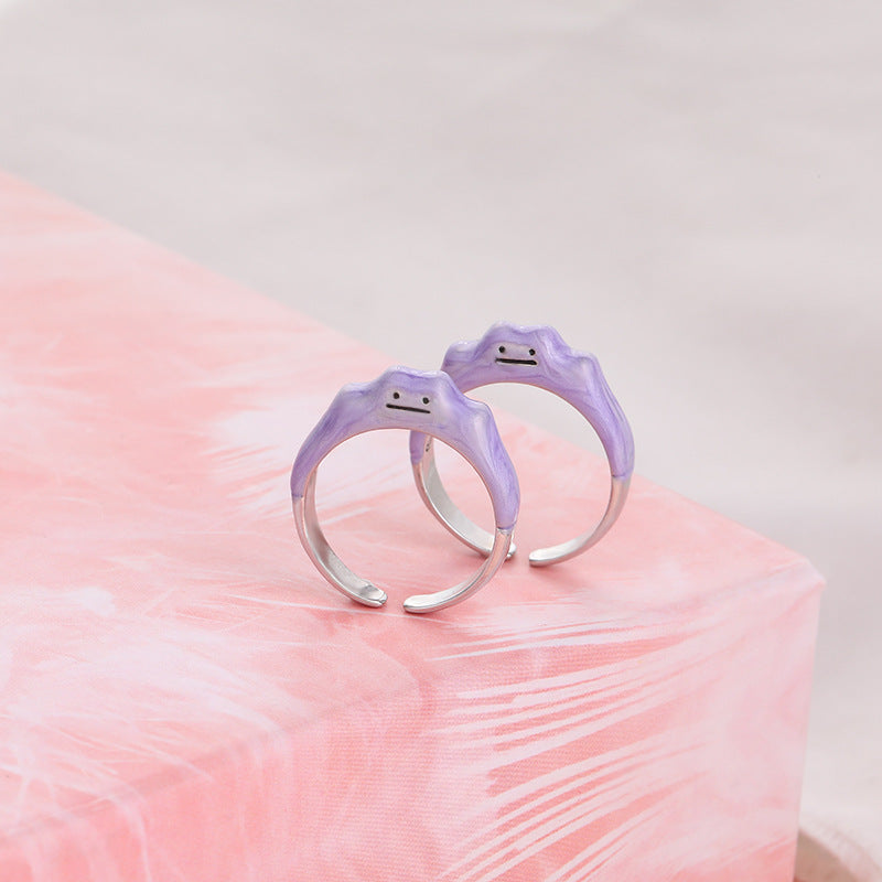 Smiley Ditto Pokemon Adjustable Couple Rings