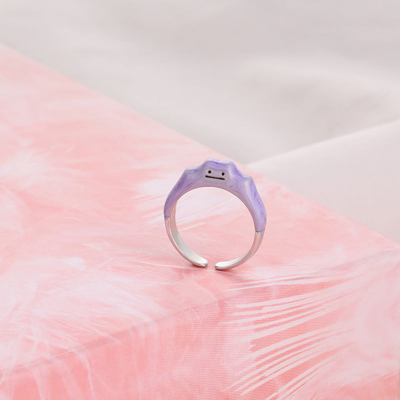 Smiley Ditto Pokemon Adjustable Couple Rings