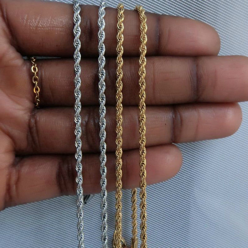 Luxurious Gold Rope Chain Women Necklace