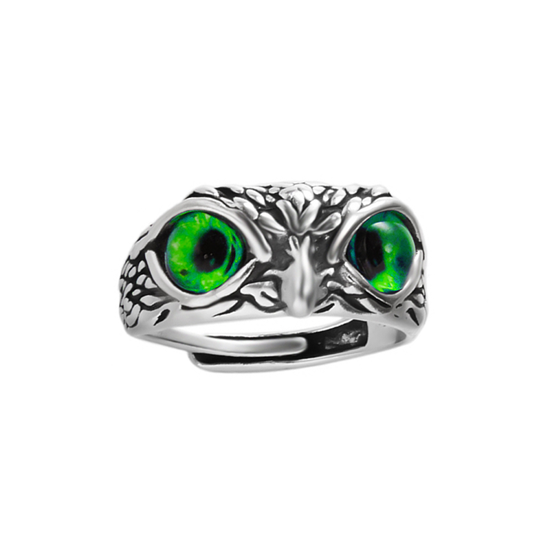 Wise Owl Adjustable Alloy Ring - Embrace Nature's Wisdom