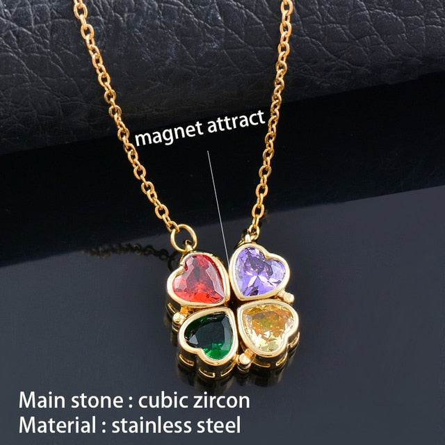 Magnetic Attraction Flower Pendant Necklace