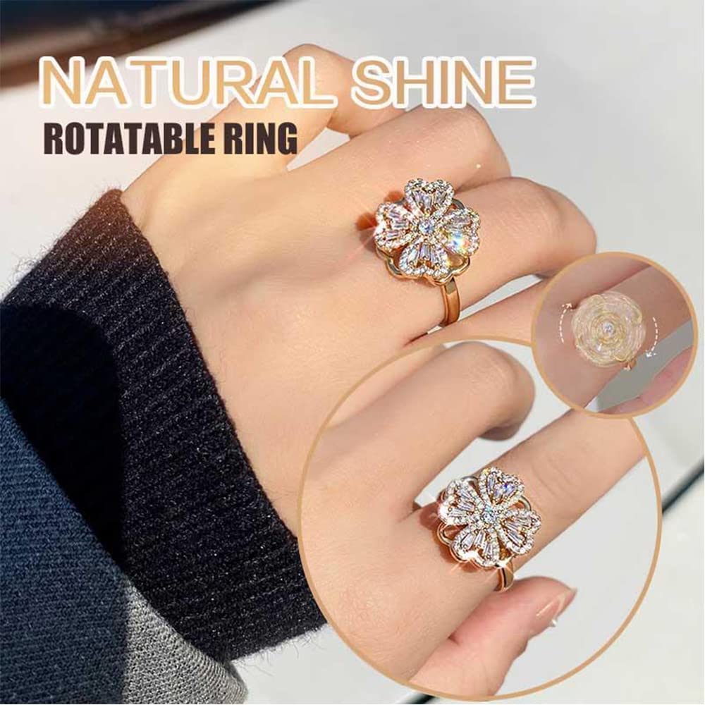 Rotating Four-Leaf Clover Ring - Elevate Your Style, Relieve Your Stress