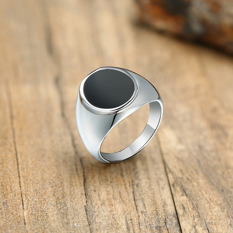 Elegant Stainless Steel Square Signet Ring