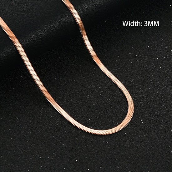 Modern Gold Color Blade Chain Stainless Steel Necklace