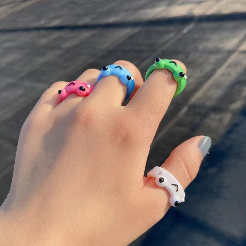 Cartoon Frog Acrylic Ring