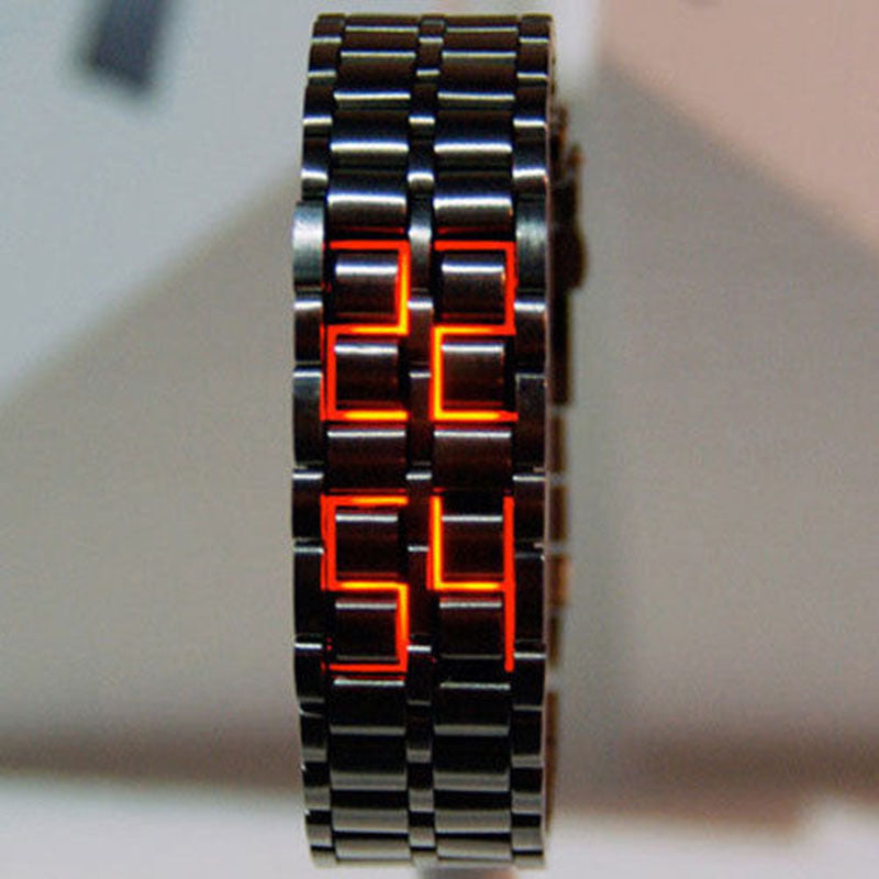 Futuristic Elegance: Digital Lava Wrist Watch