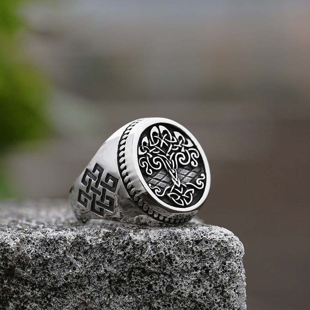 Vintage Nordic Stainless Steel Ring